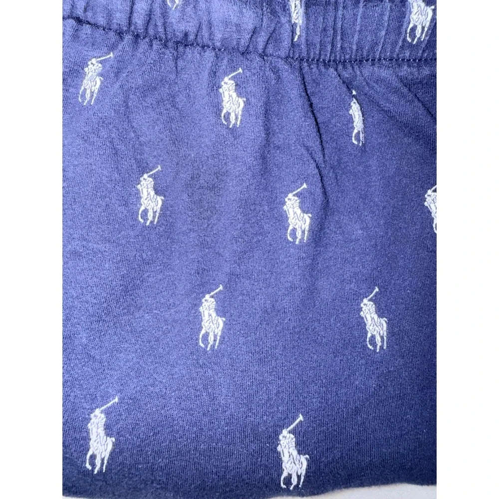 2  Polo Ralph Lauren Pajama Pants Mens Medium Navy Blue & Light Blue Joggers